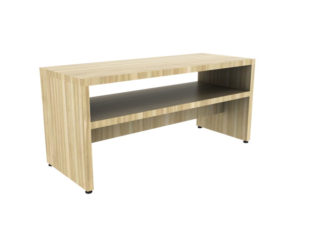 Tranquil Rectangular Coffee Table with Open Shelf