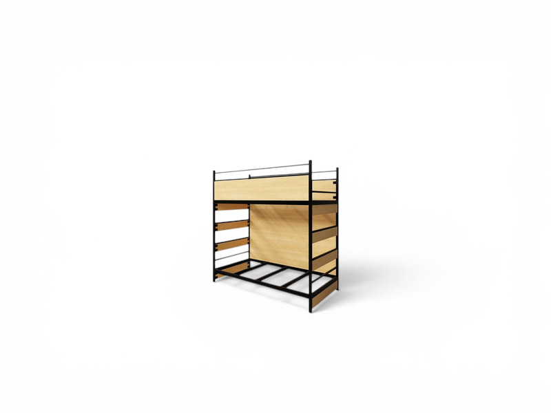 Fortis Steel Bunk Bed with Laminate Accents — Twin